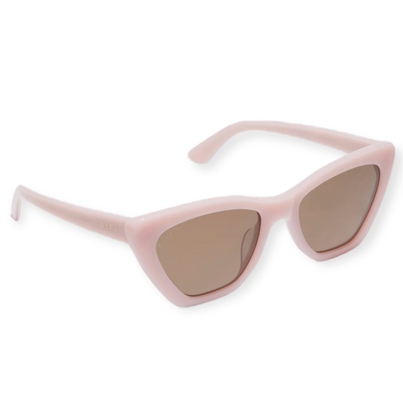 DIFF Camila Sunglasses Pink Velvet Frame Brown Lenses Retro Cat Eye NWT - Picture 2 of 7
